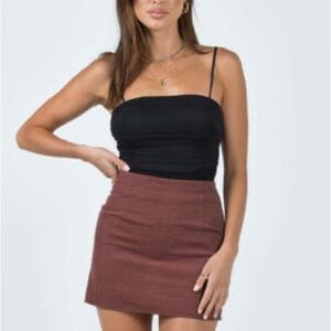NWT Princess Polly Peony A-Line Brown Mini‎ Skirt Size 2